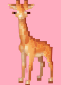 Giraffe Pixel Art Theme  Pink 04