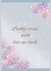 Beige Blue / Lucky roses with love luck