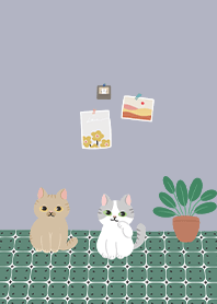 cat in the house / mist purple