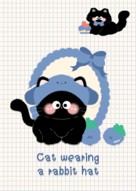 Cat wearing a rabbit hat