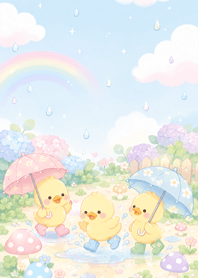 Ducklings in the Rain 005