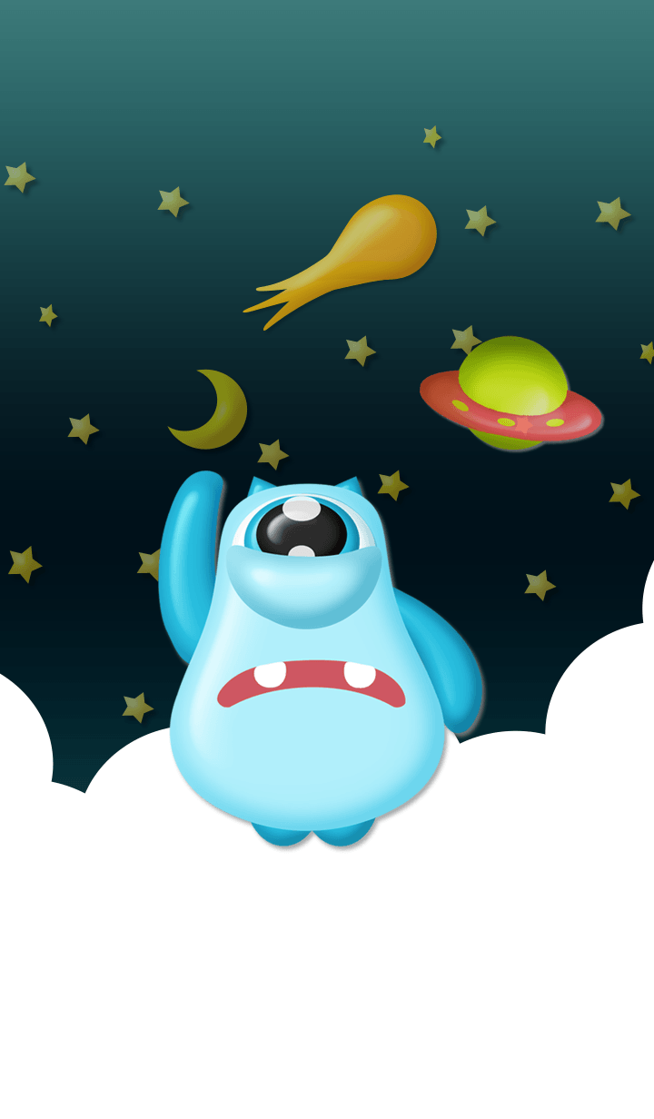 Blue monster at night