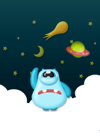 Blue monster at night