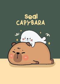 Capybara & Seal Cute : Mid night green