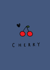 くすみブルーとさくらんぼ。