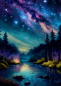 Beautiful starry night view#2614