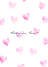 Watercolor Heart -PINKWHITE- 19
