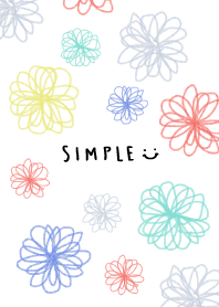 カラフルな水彩おはな7