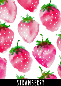 성인 수채화 그림 : 딸기.