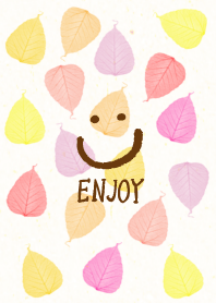 Colorful pink leaf smile-4-