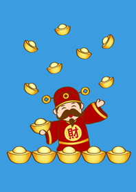God of Wealth sends ingots(Sunny blue)