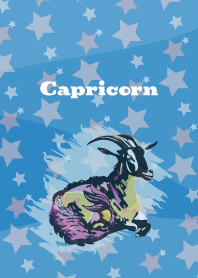 Capricorn constellation on blue
