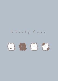 4 whisker cats (line)/blue brown