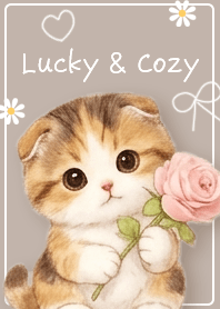 Fluffy Lucky Cat brown