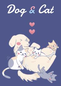 Animal 006-2 (dog+cat/White/Blue Purple)