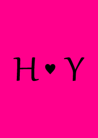 Initial "H & Y" Vivid pink & black.
