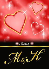 M&K イニシャル 恋愛運UP!赤×ハート
