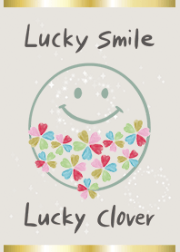 ベージュ&カーキ: 全運気UP5つ葉クローバー