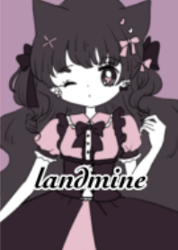 landmine Mine girl black cat
