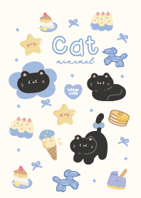 Say Hi Cat Black Blue Theme!