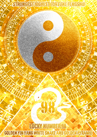 White snake and golden lucky number 98