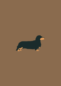 シンプルな犬（黒のミニチュアダックス）