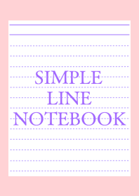 SIMPLE PURPLE LINE NOTEBOOK/PINK