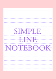 SIMPLE PURPLE LINE NOTEBOOK-PINK
