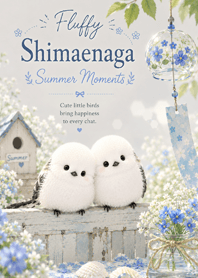 Gray Fluffy Shimaenaga & Summer Blooms