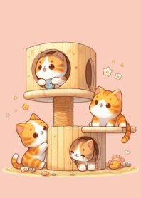 Cute fat cat round body_33