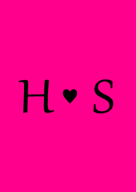 Initial "H & S" Vivid pink & black.
