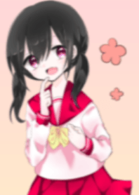 Girl in red sailor suit