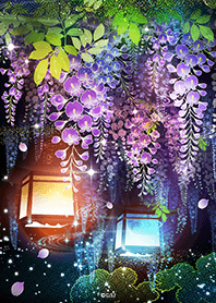 ◆運気上昇◆幻想 夜に輝く藤の花