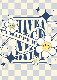 Have a Nice Daisy -  Ivory & Blue