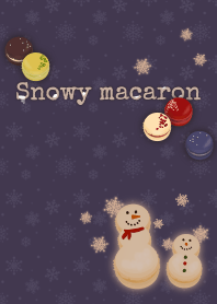 Macaron snowman + purple