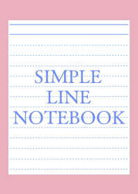 SIMPLE BLUE LINE NOTEBOOK-ROSE PINK