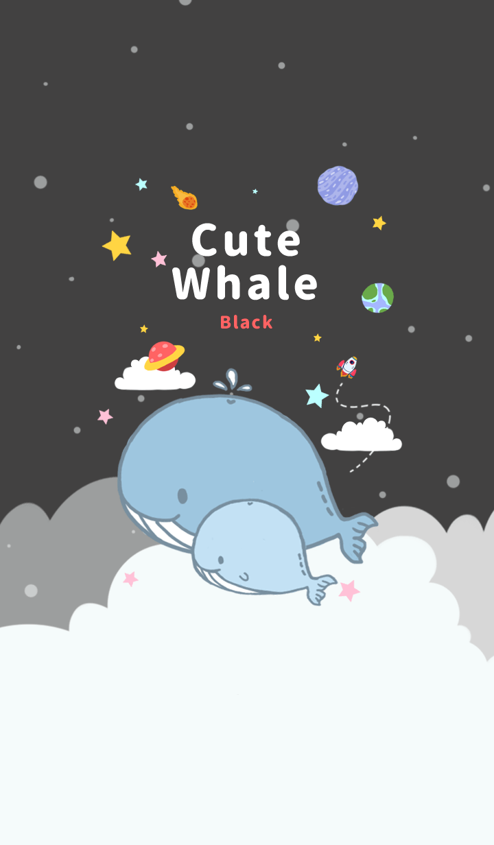 misty cat-Cute whale black