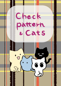 チェック模様とねこさんの着せかえ