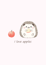 Hedgehog and Apple -pink- 2