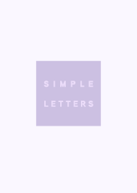 Simple letters only / lavender purple.