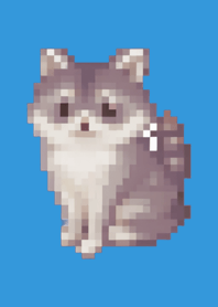 Raccoon Pixel Art Theme  Blue 02