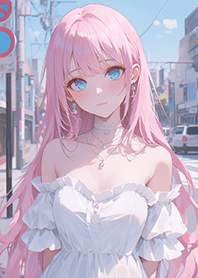 girlfriend in a white dress