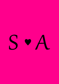 Initial "S & A" Vivid pink & black.