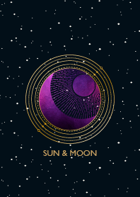 紫色的太陽和月亮天體圖標