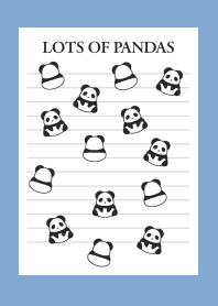 LOTS OF PANDAS NOTEBOOK/DUSTY BLUE