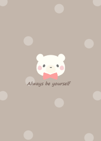 Polar bear and ribbon -mocha beige- pk2