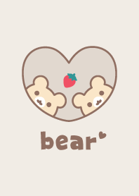 หมี สตรอเบอร์รี่ [สีน้ำตาล]