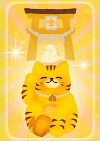 2025年の運気アップ★ミ白蛇と鳥居と招き猫