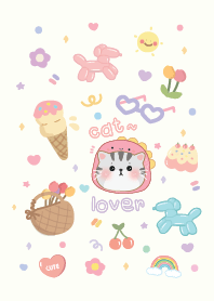 I love cat dino : minimal pink