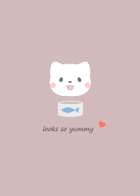 Cat and canned food -smoky pink-